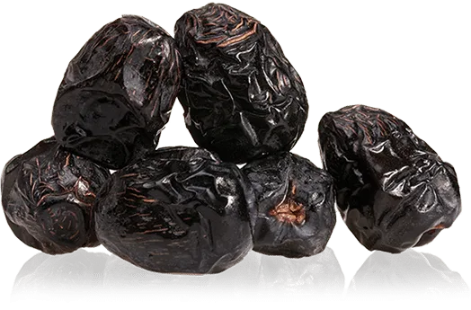 Dattes d'Ajwa de Médine à la peau sombre et ridée — protection prophétique du matin
